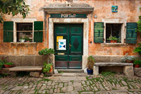 Typicall house in Groznjan/Grisignana in use as a gallery, Istria, Croatia