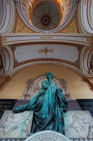 Sculpture above the grave on cemetery in Zagreb, Croatia