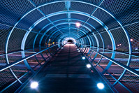 The gates of Adriatic bridge above highway near town Rijeka, Kvarner, Croatia