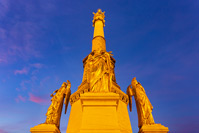 Monument of Virgin Mary and four angels in front of the cathedral in town Zagreb, Croatia