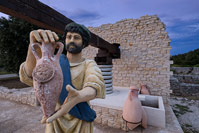 Replica of an oldest Roman olive oil mill on east Adriatic in bay Muline, island Ugljan, Dalmatia, Croatia