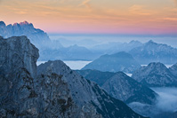 Pogled na talijanski dio Julijskih Alpa sa slovenske planine Mangrt, Gorenjska/Slovenija