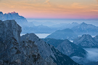 Pogled na talijanski dio Julijskih Alpa sa slovenske planine Mangrt, Gorenjska/Slovenija