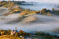 Autumn dawn under the Plesivica hill, Croatia