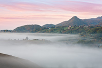 Old town Okic in autumn dawn, Croatia