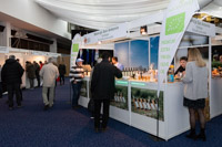 Exhibition stand of oil refinery San Antonio from Vodnjan on Olive festival in Zagreb 2019, Croatia