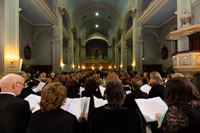 Christmas concert of academic choir Vladimir Prelog in church Basilica of the Heart of Jesus in Zagreb 2019/Croatia