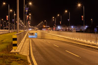 Road illumination of renovated Radnicka street, Zagreb/Croatia