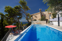 Pool in front of Abuela's beach house in coastal town Brela, Dalmatia, Croatia