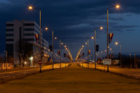 Road illumination of renovated Radnicka street, Zagreb/Croatia