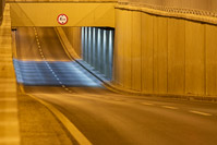 Road illumination of renovated Radnicka street, Zagreb/Croatia