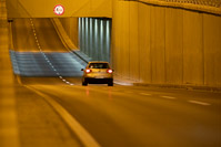 Road illumination of renovated Radnicka street, Zagreb/Croatia