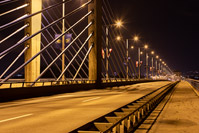 Road illumination of renovated Radnicka street in town Zagreb(Croatia) in year 2019