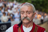 The Alka ring setter during Alka tournament in town Sinj, Croatia