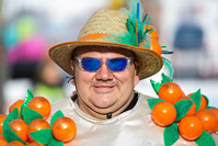 Man wearing mask on carneval in town Rijeka, Kvarner, Croatia