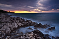 Bura wind blowing on island Ugljan, Dalmatia, Croatia