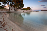 Mostir beach at sunset, Ugljan, island Ugljan, Dalmatia, Croatia