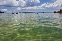 People enjoying on the beach in place Muline, island Ugljan, Dalmatia, Croatia