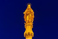 Monument of Virgin Mary and four angels in front of the cathedral in town Zagreb, Croatia