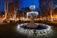 Advent decoration on promenade Zrinjevac in Zagreb, Croatia