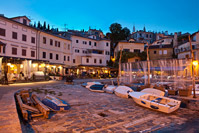 Small port in Volosko in blue hour, Kvarner, Croatia