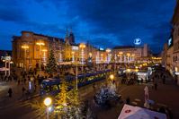 Center of Zagreb city decorated for the Advent, Croatia