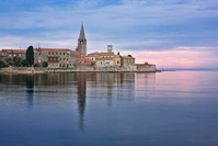 Porec below blue sunset, Istria, Croatia