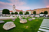 Sunset Over Roman Forum, Zadar, Dalmatia, Croatia 