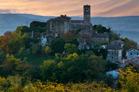 Small town Zavrsje in dawn, Istria, Croatia