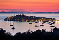 Primosten in blue hour, Dalmatia, Croatia