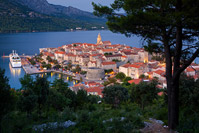 Old town Korcula in the evening, island Korcula, Dalmatia, Croatia