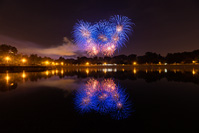 Fireworks festival on lake Bundek in Zagreb, Croatia