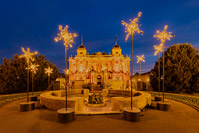 Advent decorations in front of Croatian National Theatre in Zagreb, Croatia